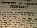 In 1910, the <em>Sydney Morning Herald</em> reported on the first meeting of the Institute of Wireless Telegraphy of Australia -- later, the Wireless Institute of Austraila (WIA).
 